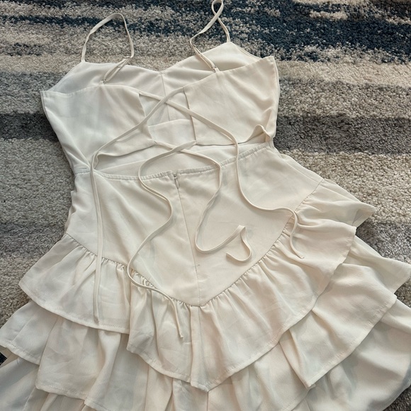 White Ruffled Mini Dress - Picture 7 of 13